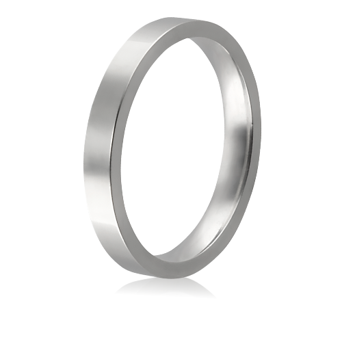Alian&ccedil;a de prata 950 reta anat&ocirc;mica 3mm