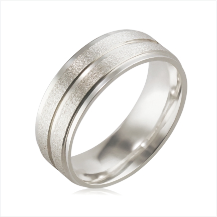 Alian&ccedil;a de prata 950  fosca reta anat&ocirc;mica 6 mm