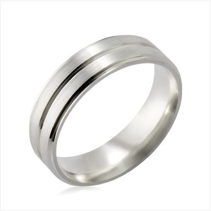 Alian&ccedil;a de Prata 950 reta fosca de 6mm