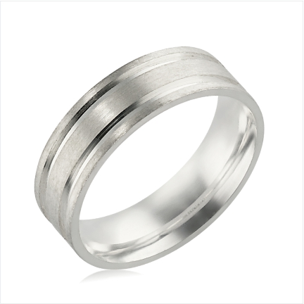 Aliança de Prata 950 reta de 6mm