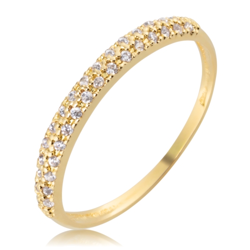 Aparador em Ouro 10k com 2 fileiras de pedras zirc&ocirc;nias