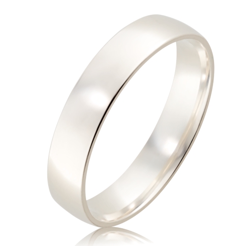 Alian&ccedil;a de Prata 950 abaulada anat&ocirc;mica de 4mm