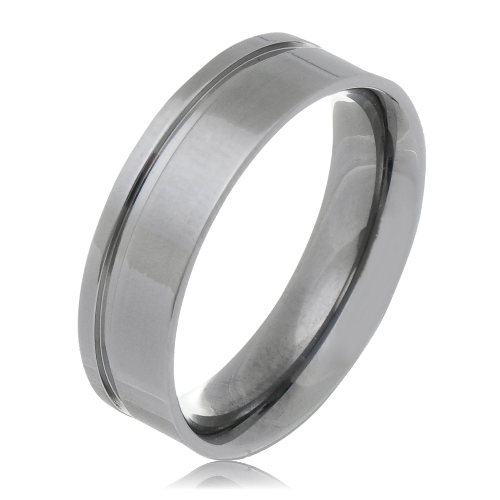 Aliança de aço Reta anatômica 6mm com friso