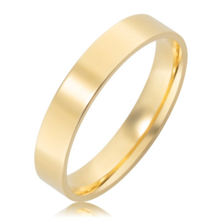 Alian&ccedil;a ouro 18k reta anat&ocirc;mica de 4mm