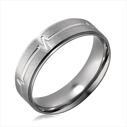 Alian&ccedil;a de A&ccedil;o reta anat&ocirc;mica de 6mm fosca com batimentos card&iacute;acos e laterais rebaixada