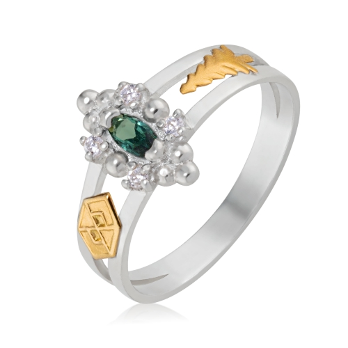 Anel de Formatura Prata 950 com Emblema Ouro 18k
