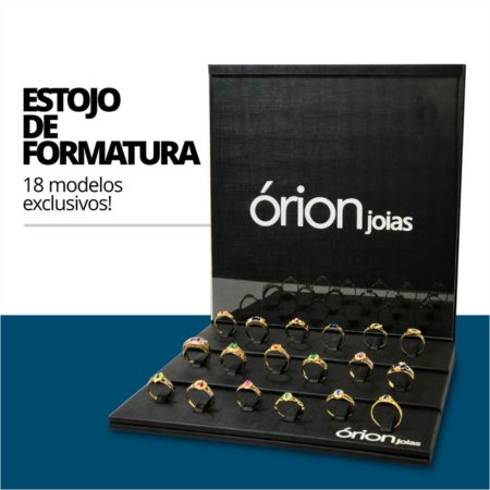 Kit Mostruário de Formatura 18 Modelos Folheados  com Display