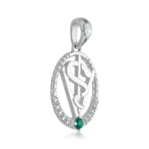 Pingente de Formatura em Prata Cravejado - Medicina Veterinária