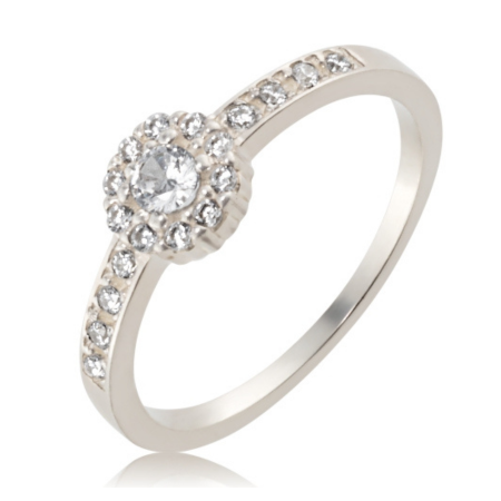 Anel Solit&aacute;rio de Prata 950 com pedras laterais e centrais