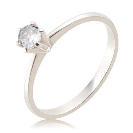 Anel Solit&aacute;rio de Prata 950 com uma pedra central