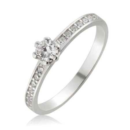 Anel Solit&aacute;rio em prata 950 com Pedras