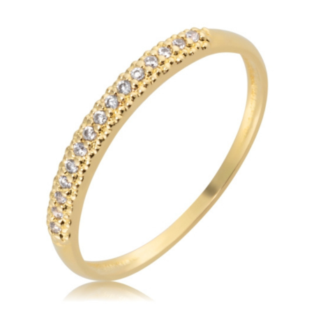 Aparador em Ouro 18k 750 com 1 fileira de pedras zirc&ocirc;nias