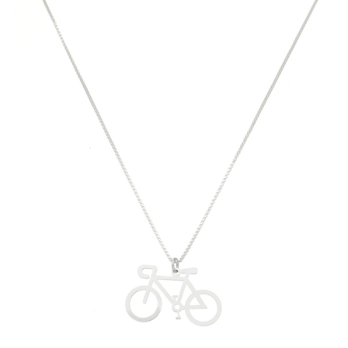 Pingente Bicicleta em Prata 950 com Corrente Veneziana de 45 cm