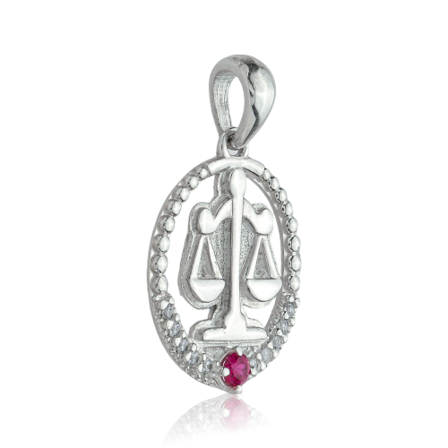 Pingente de Formatura em Prata Cravejado - Direito