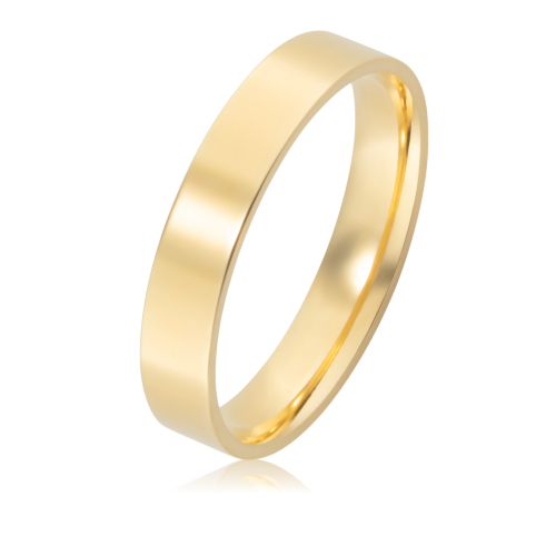 Alian&ccedil;a ouro 18k reta anat&ocirc;mica de 4mm